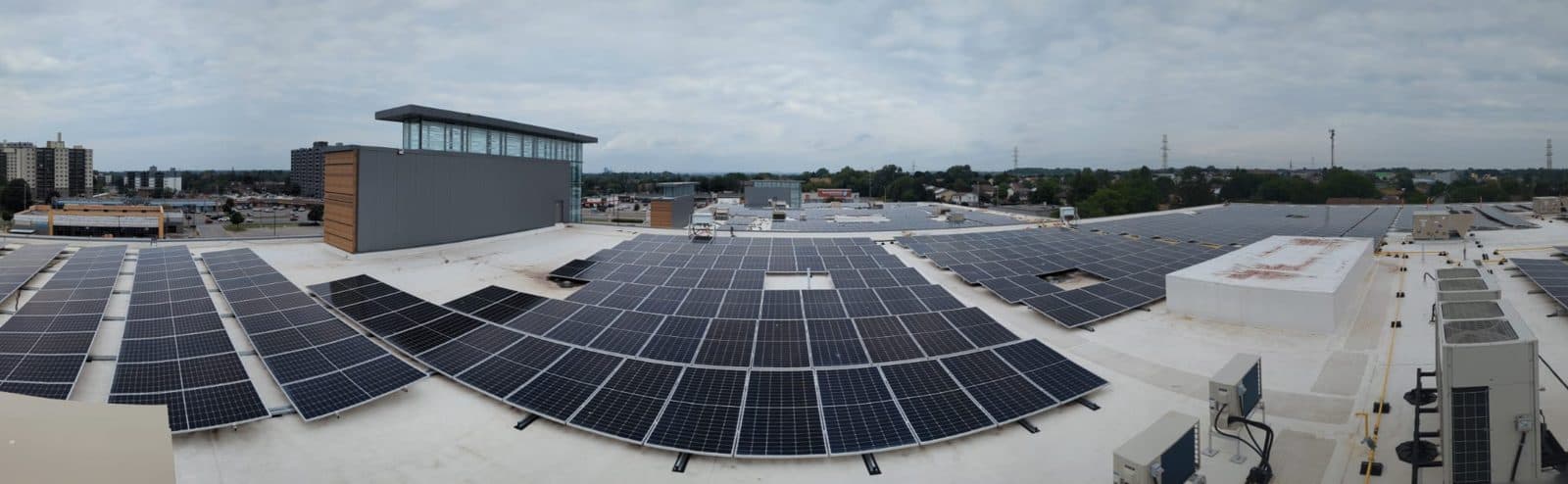 Rooftop solar array in Oshawa, Ontario